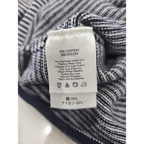 Eddie Bauer Sweater Women Blue White Stripes Long Sleeve Roll Hem Nautical Small - Picture 7 of 8